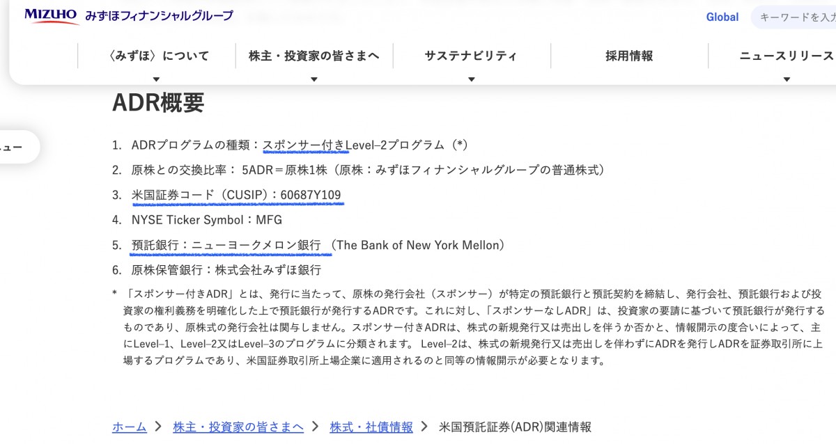 みずほFG IR