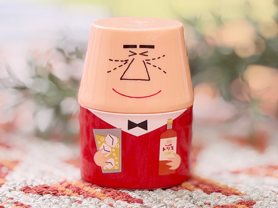 トリス(4Lペット)のノベルティ。アンクルトリス オリジナルおつまみカップ&コースター