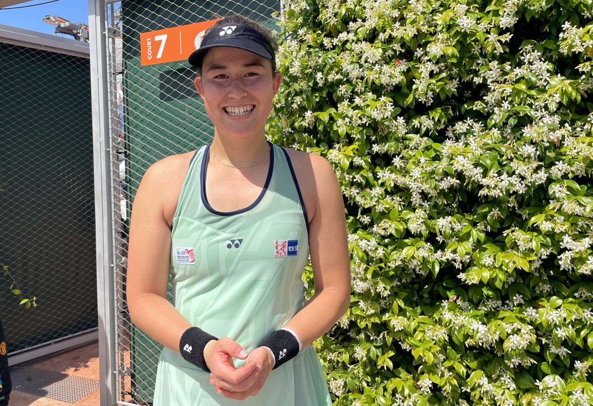 全仏オープン本戦出場時のガーランド選手。　撮影：内田暁