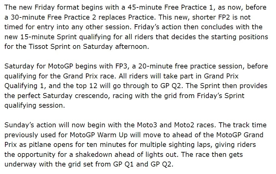 10月7日に発表された2027年新レースフォーマットの文言。