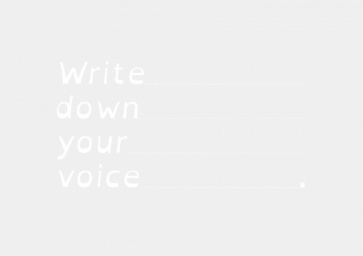 Write down your voice.というプロジェクトのロゴ、みたいなもの（ロゴをクリックで企画ページに飛べます）
