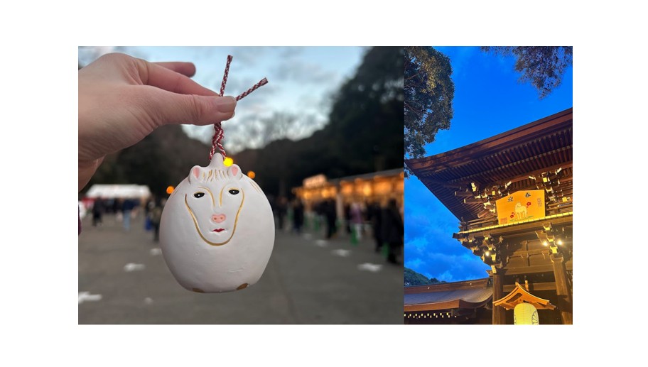 コロナ禍前夜、2020年始ぶりの明治神宮にワクワク（当時は大混雑の年越し時間）。朝6時なのでスイスイ。特に狙ってたアイテムではないですが、<a href="https://www.meijijingu.or.jp/books_top/?id=1669699610-517640" target="_blank">毎年の干支ごとの「えと鈴」</a>や絵馬の作り手の師の思いまで読んだらグッときちゃって。