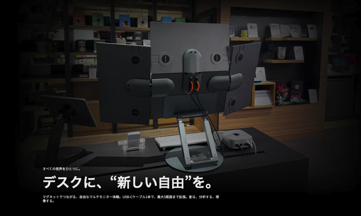 裏から見るとわかるようにケーブルが少なくシンプル