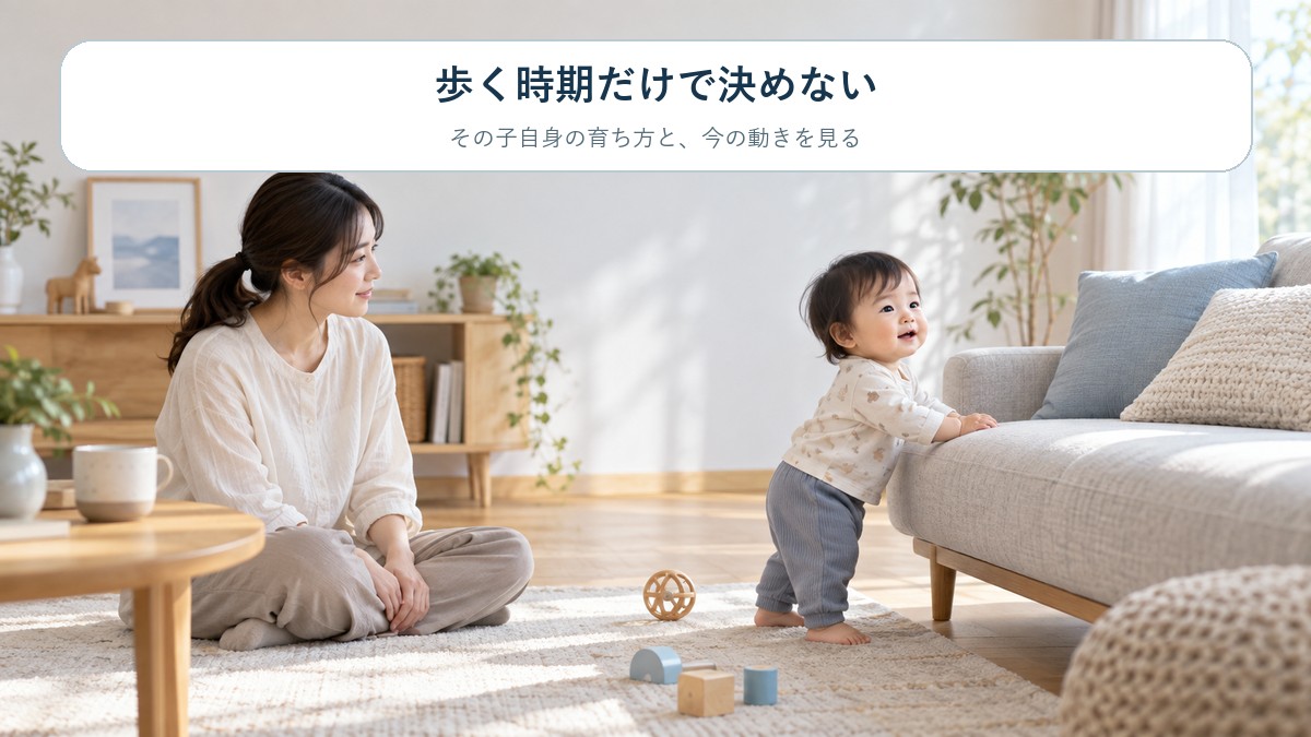 図1 歩く時期だけでなく、その子自身の経過と今の動きを見ます。