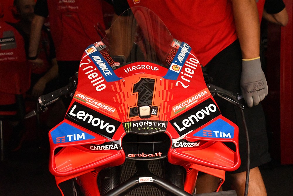 2024年のバニャイアのゼッケン。よく見ると、「1」の左下に「63」が入っている©Eri Ito