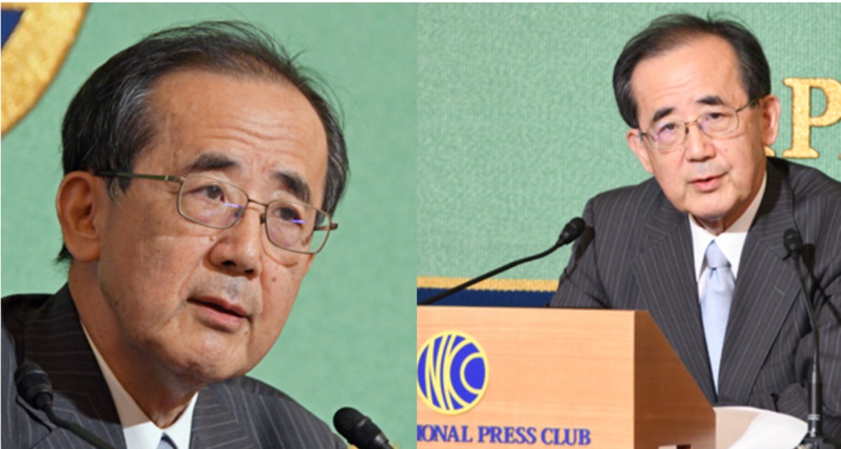 日本記者クラブ記者会見で講演する白川方明氏(2018年10月22日)。同クラブのホームページから