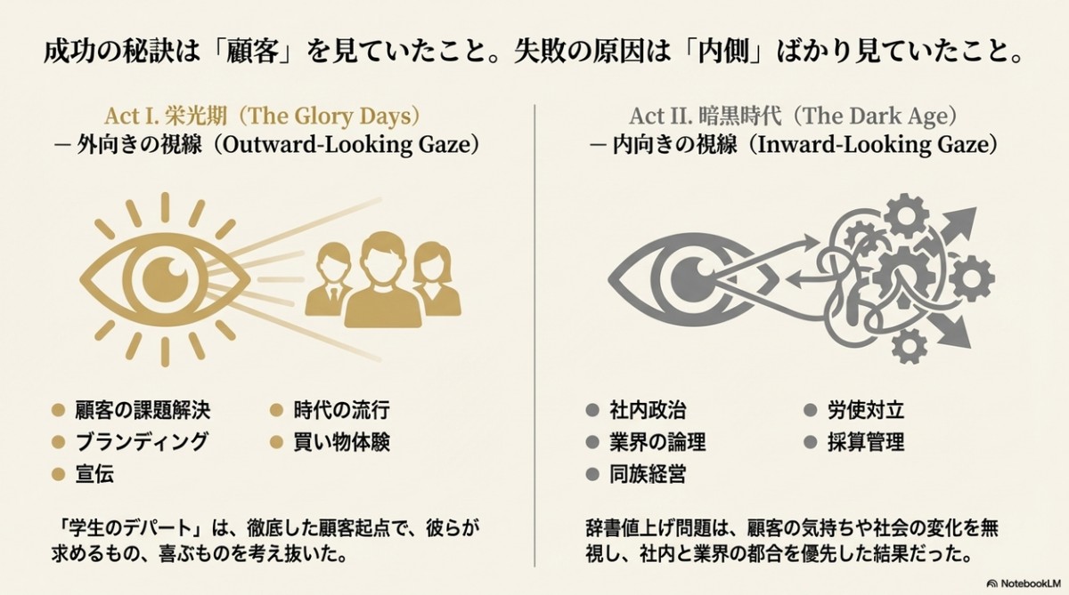 「暗黒時代」っていう言い方は私の見立てじゃなくて、公式の社史にそう書いてある。社内の労働組合の立場から書いてるからだと思うけど