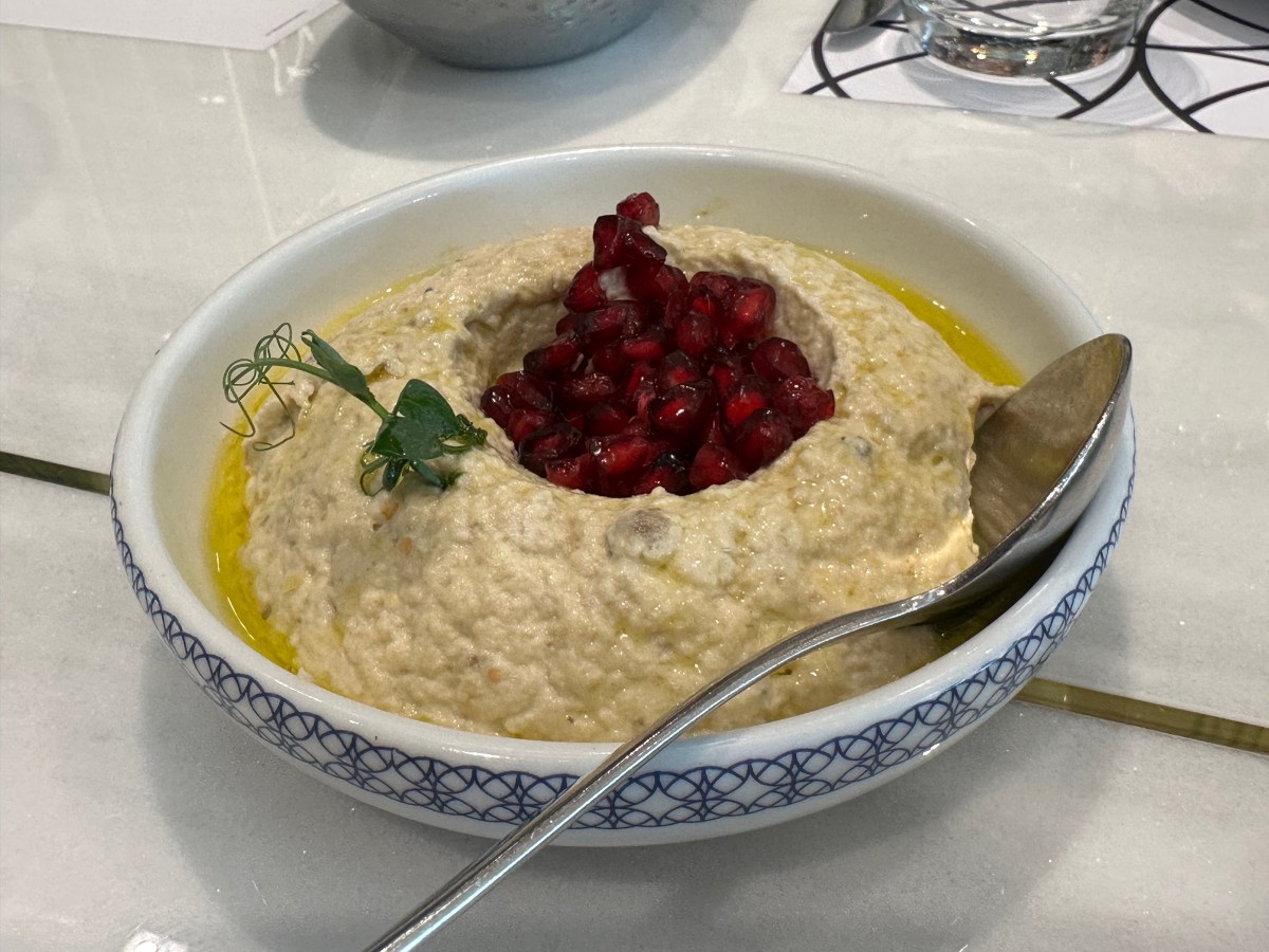 Moutabbal（Grilled eggplant with tahini, lemon juice）