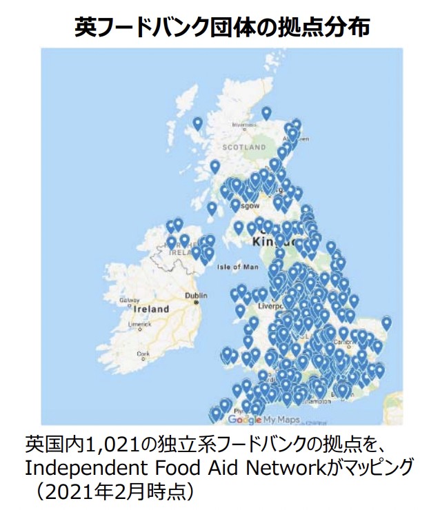 英国のフードバンクの拠点