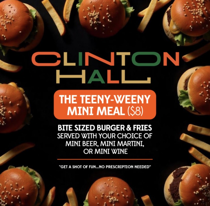 クリントンホールの公式サイトにある「ティニー・ウィニー・ミニ・ミール」の案内