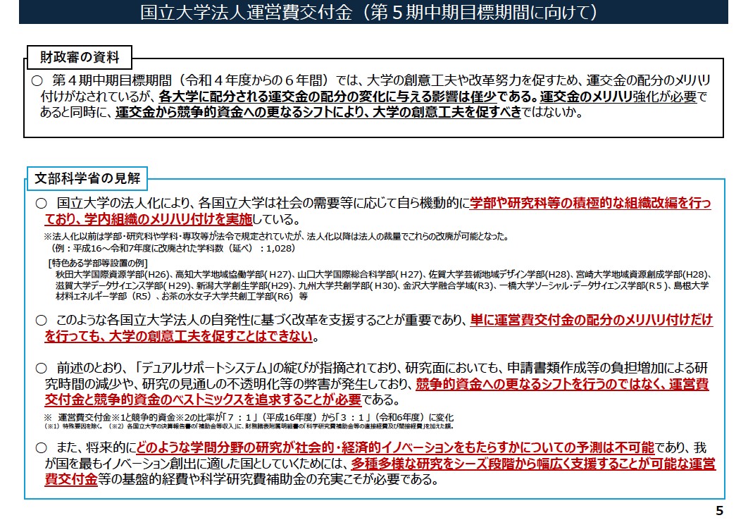 &lt;a href=&quot;https://www.mext.go.jp/content/20251118-mxt_koutou01-000045813_2.pdf&quot; target=&quot;_blank&quot;&gt;文部科学省の見解のポイント－財政制度等審議会 財政制度分科会(令和7年11月11日)資料(高等教育関係)に関して－&lt;/a&gt;