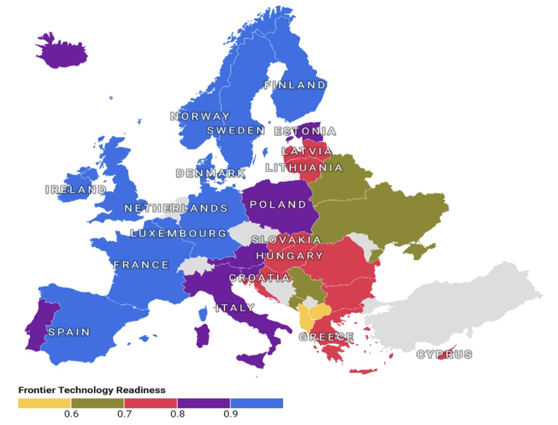 EU27カ国のFTR分布を示す地図。北西ヨーロッパ（スウェーデン、オランダ、ドイツなど）が高く、東欧（ルーマニア、ブルガリアなど）が低い。Figure 1 から引用（Ofori et al., 2026, CC BY 4.0）