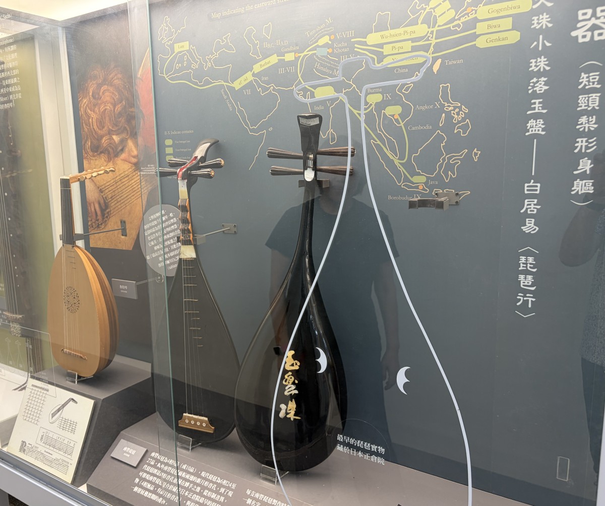 写真3：台湾国立師範大学民族音楽研究所—楽器展示「ショートネックリュート」セクション（筆者撮影2026年7月）