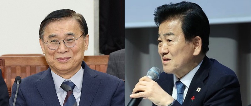 李鍾奭・国家情報院長（左）と鄭東泳・統一部長官。筆者作成。