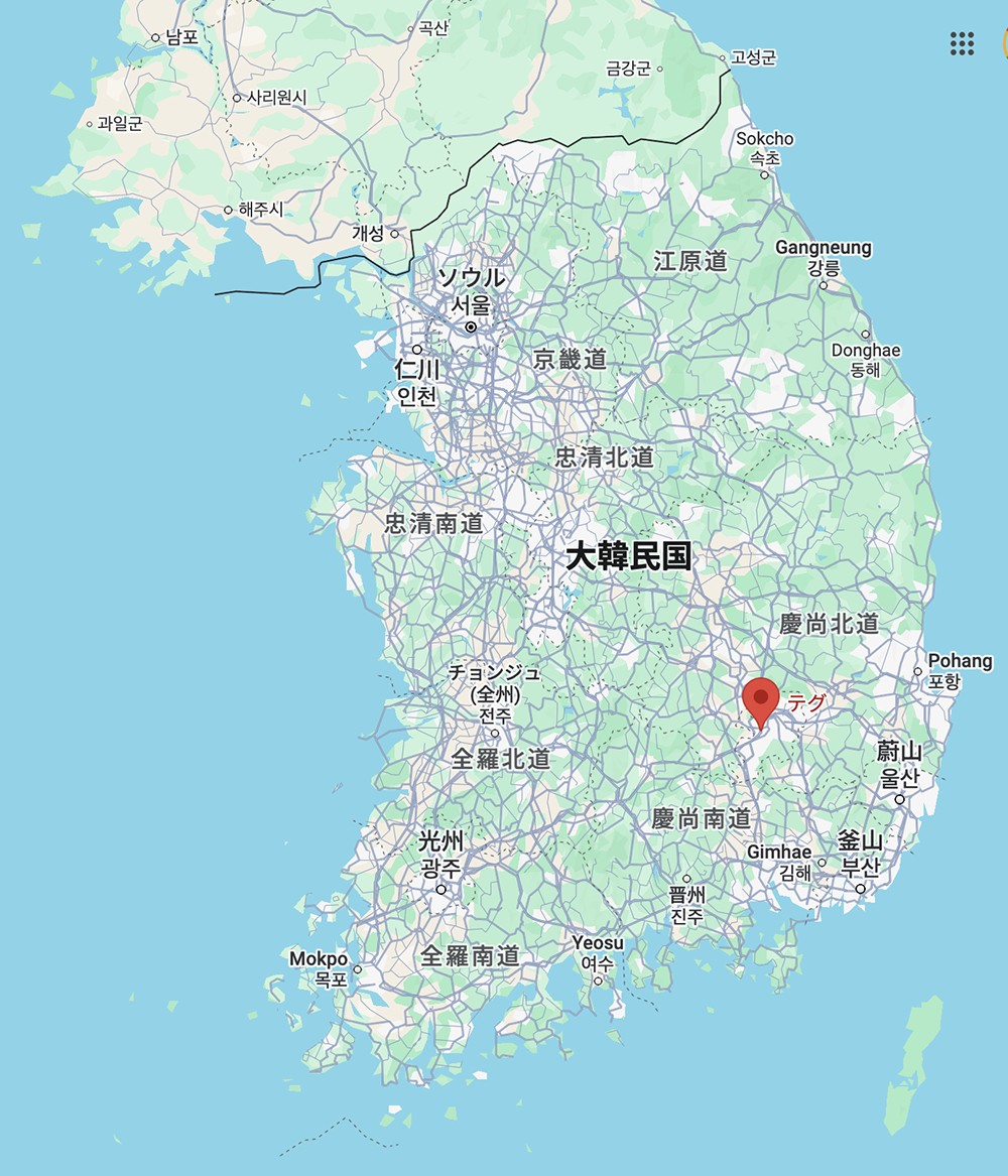 大邱と慶尚北道の位置関係です。