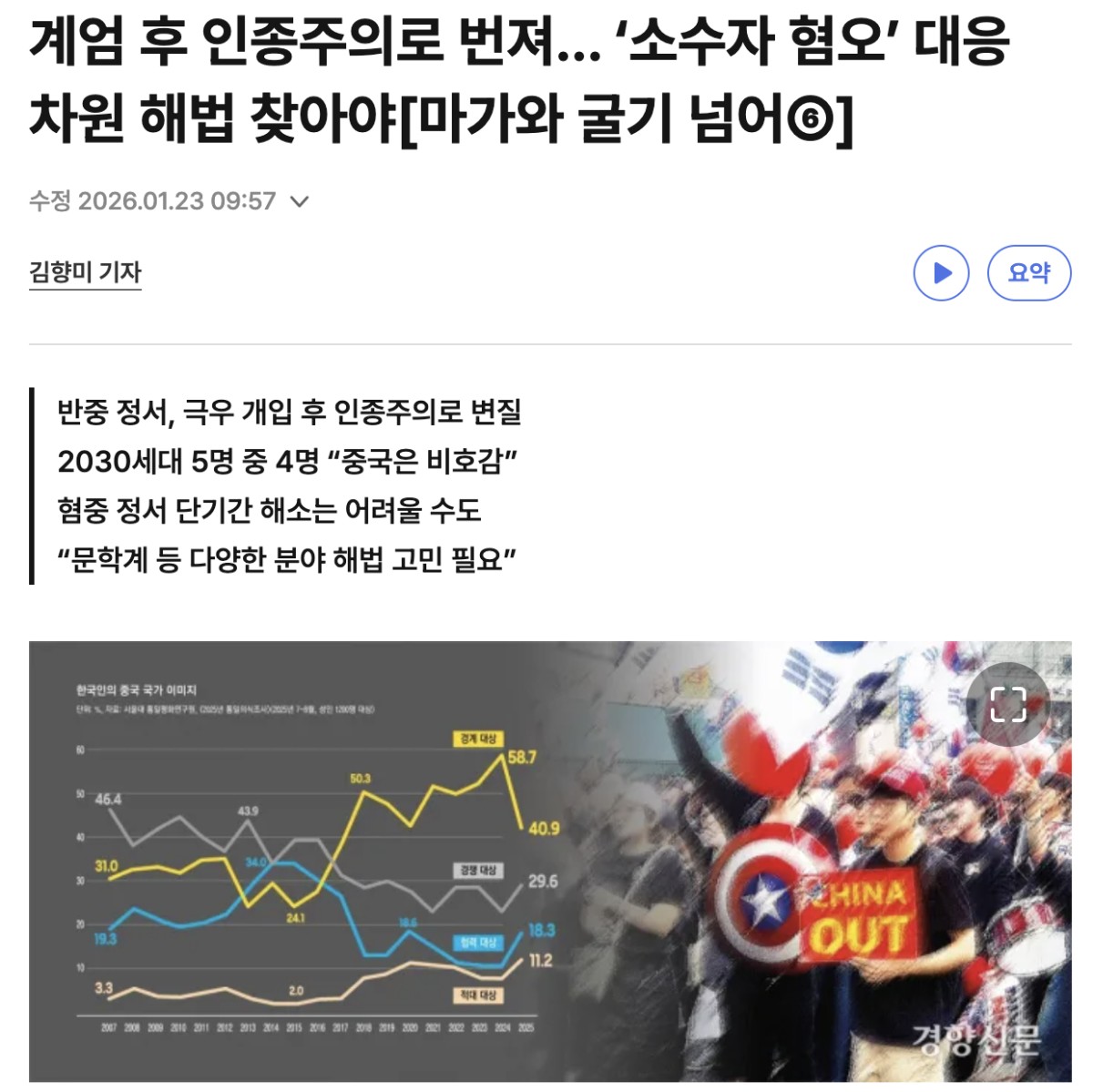 京郷新聞の記事。