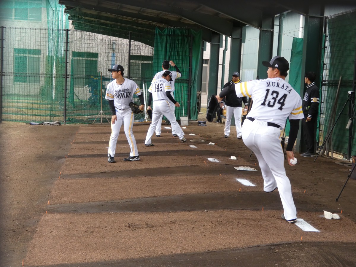 6日のB組ブルペンの様子