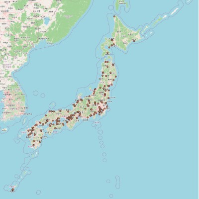 （図2　連合加盟産業別組合「会館」「事務所」の分布図）