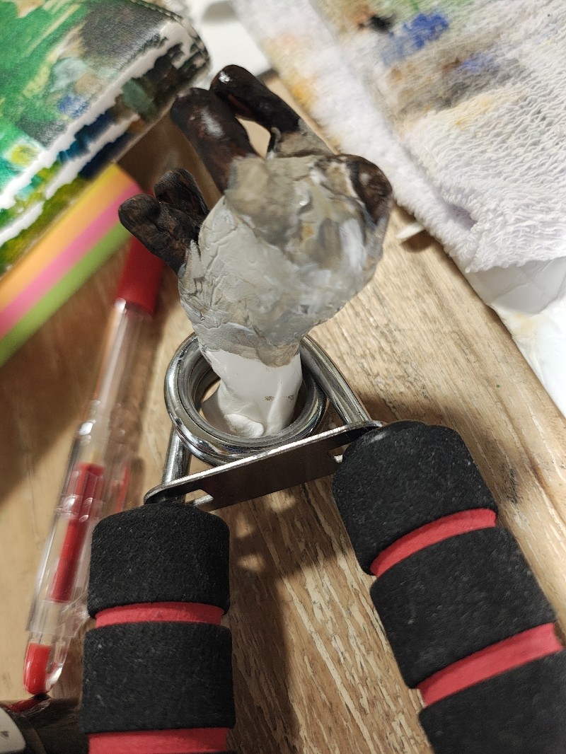 乾燥するまで、しばしこの態勢でがんばってくれ