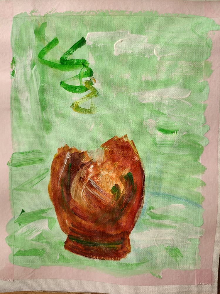 【途中のゴッホのアザミの花】アクリル絵の具