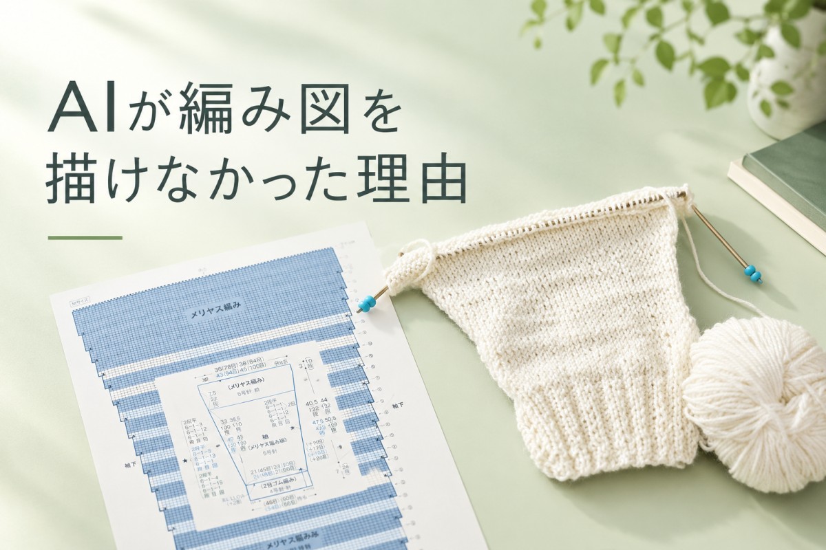 編み上がった右袖。こう見えて初作よりは上達してます