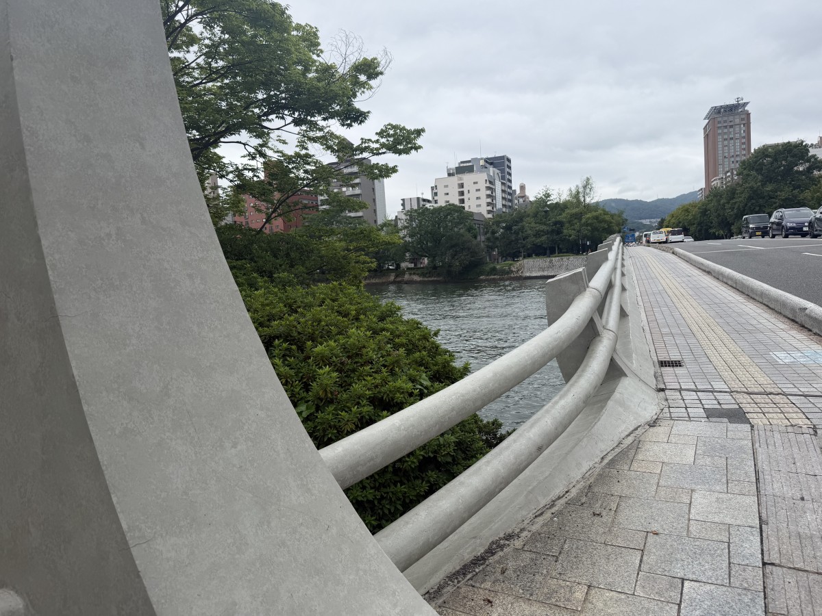 帰り道、橋の柵が低くないか？と思って思わず撮った。酔っ払って調子に乗った私なら簡単に落ちそう