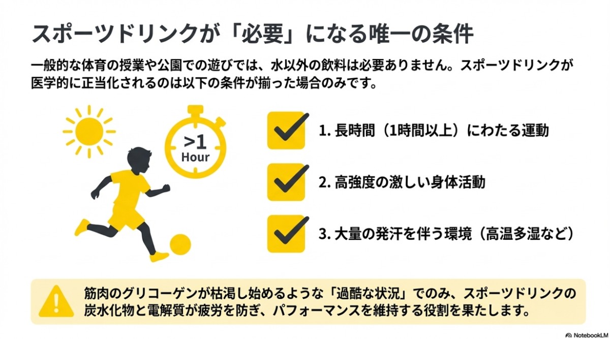 米国小児科学会のスポーツドリンクに対する推奨