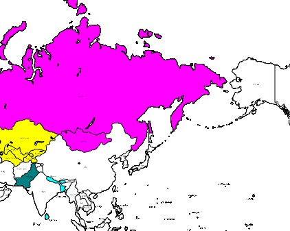 北はロシアから、南はインド洋のスリランカまで。
