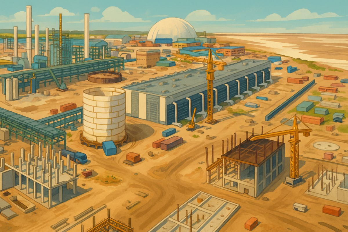 建設中の巨大なダンゴデ製油所