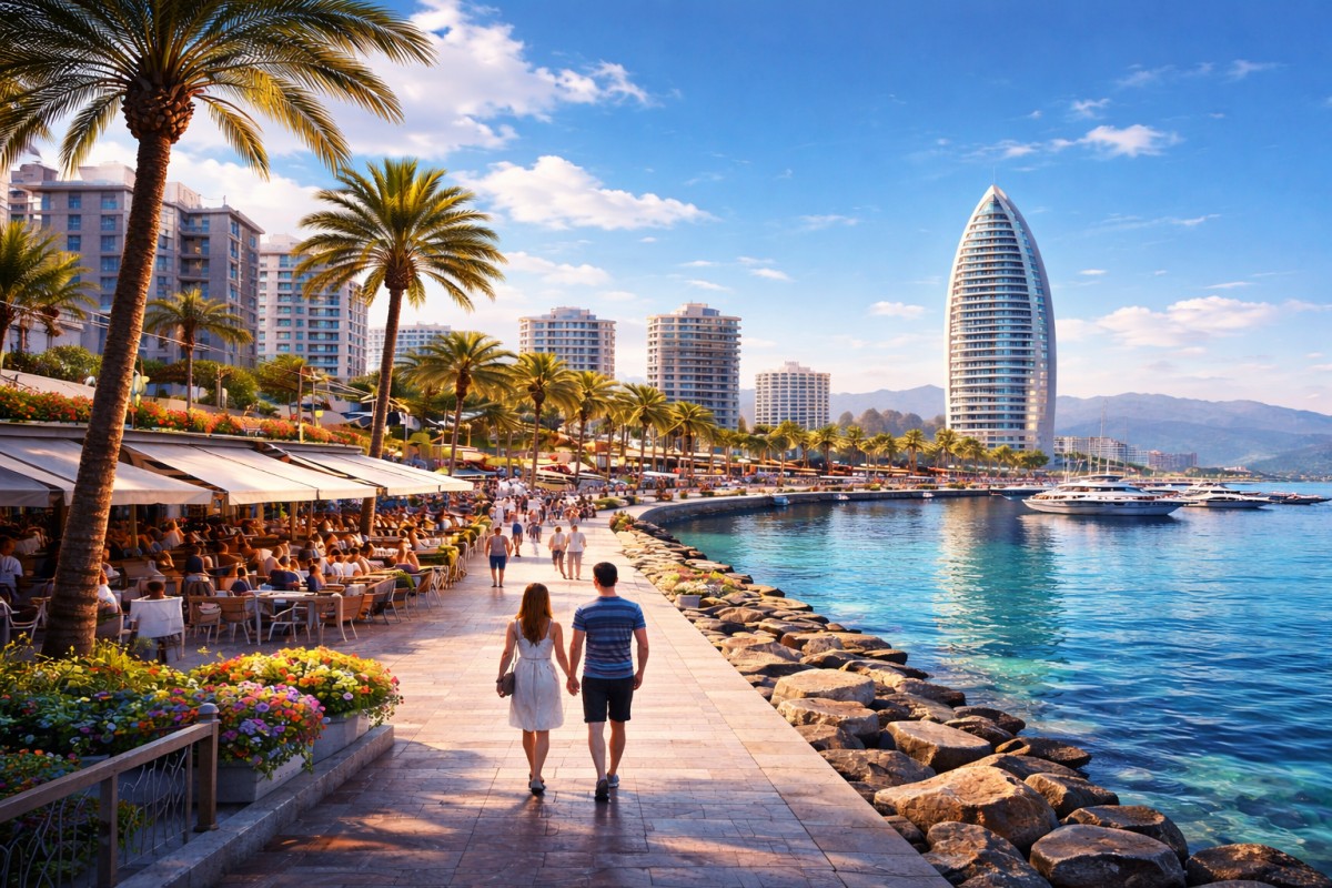 リマソールのプロムナード。