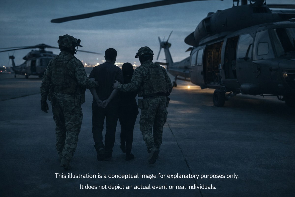 拘束された男女のイメージ図