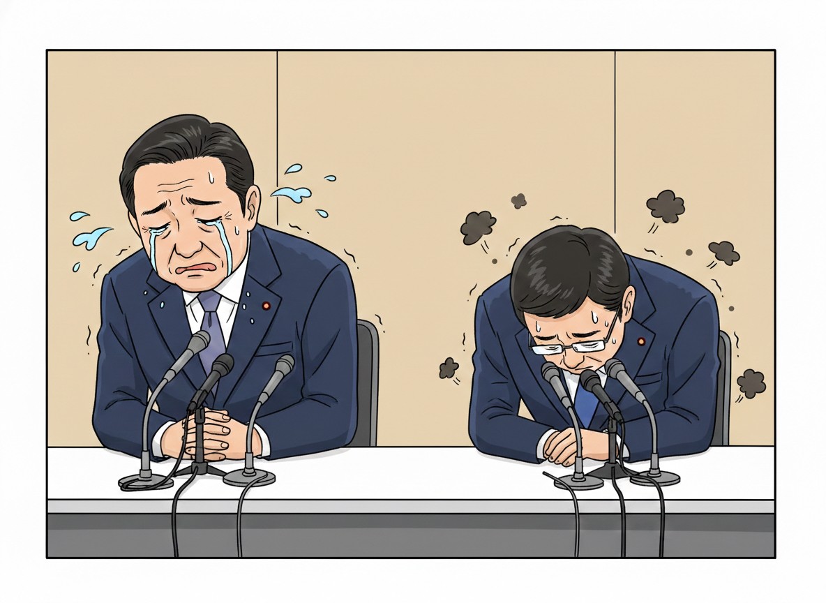 中道の会見画像をもとにGeminiで作成