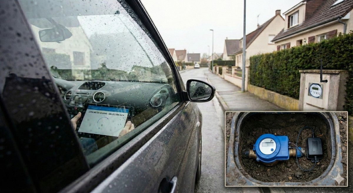 地中には発信機を備えた計量器