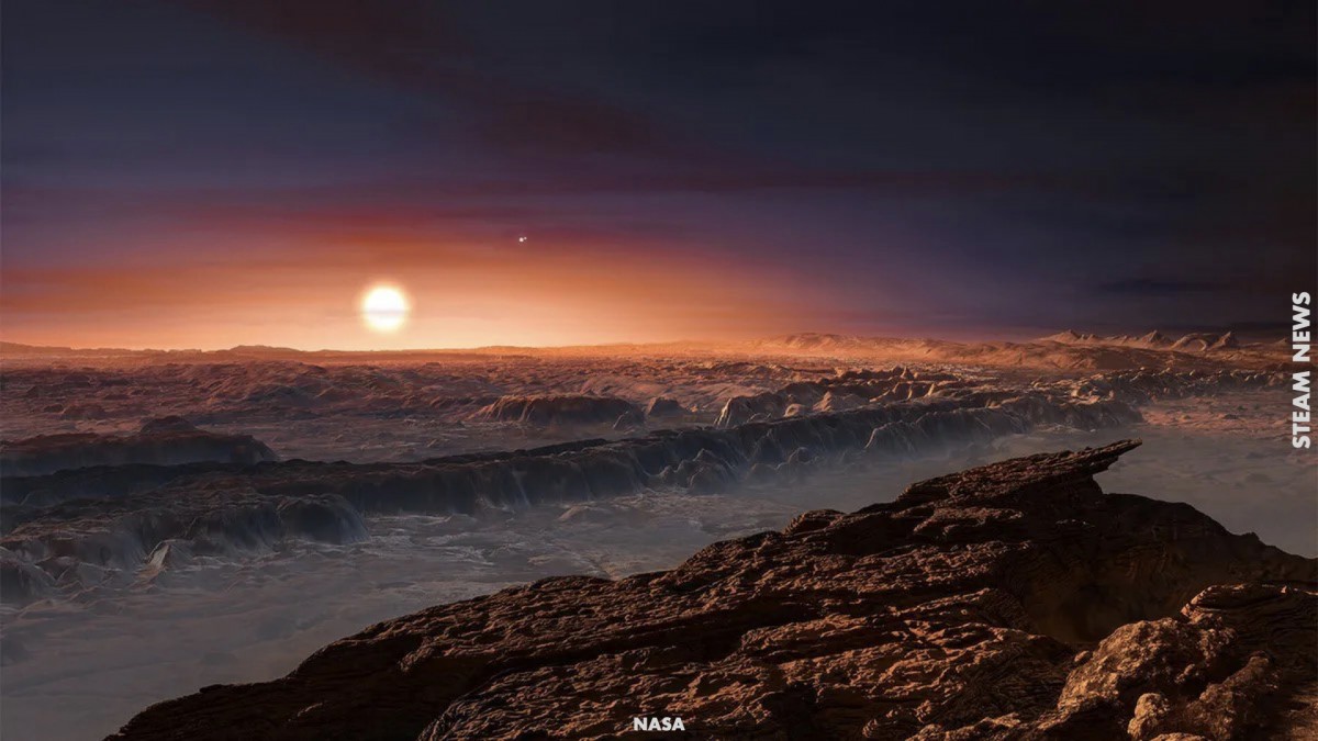 プロキシマ・ケンタウリbからの眺めを描いたアーティストの想像図(NASA)