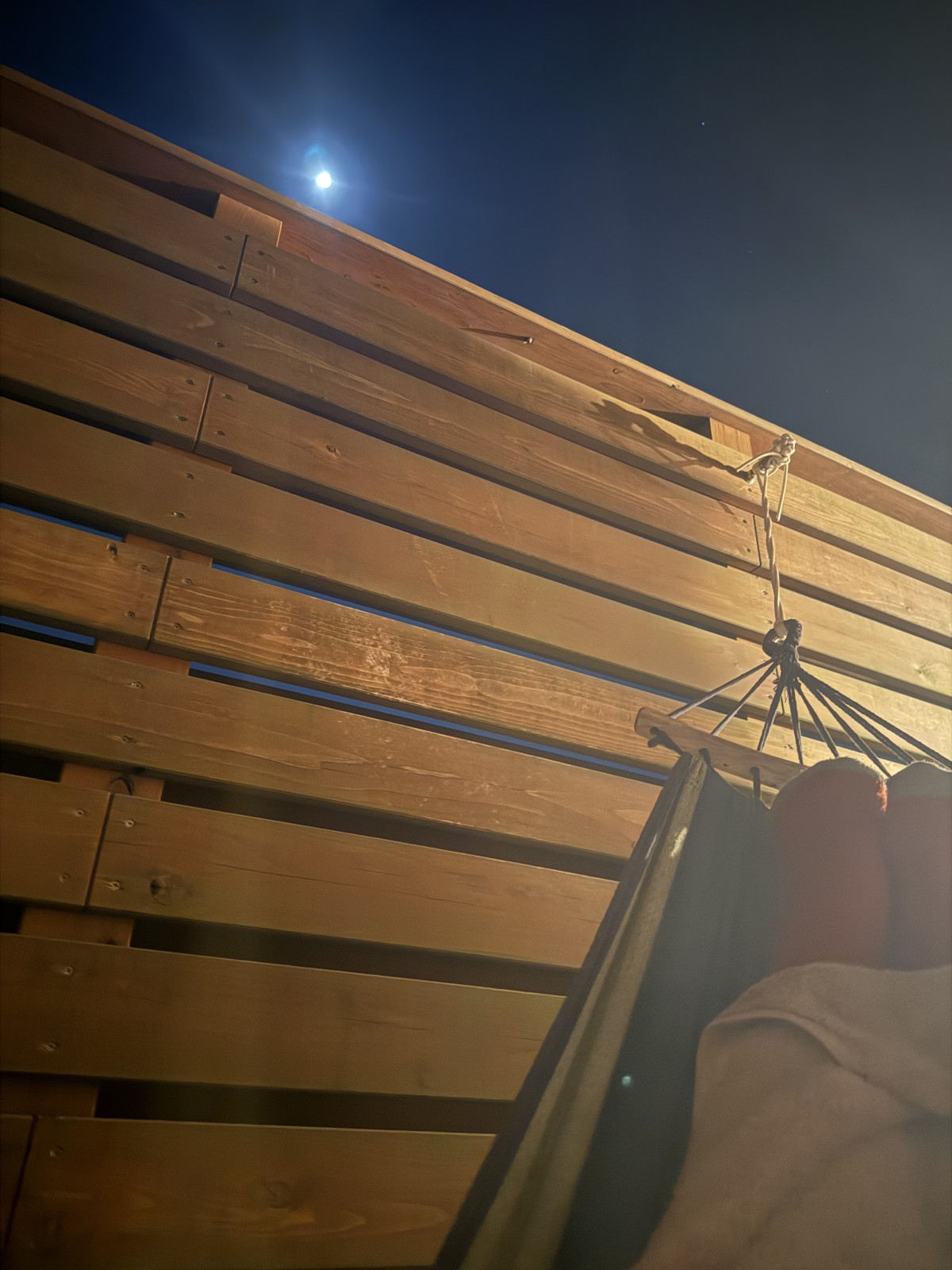 ハンモックからは月が見えました。