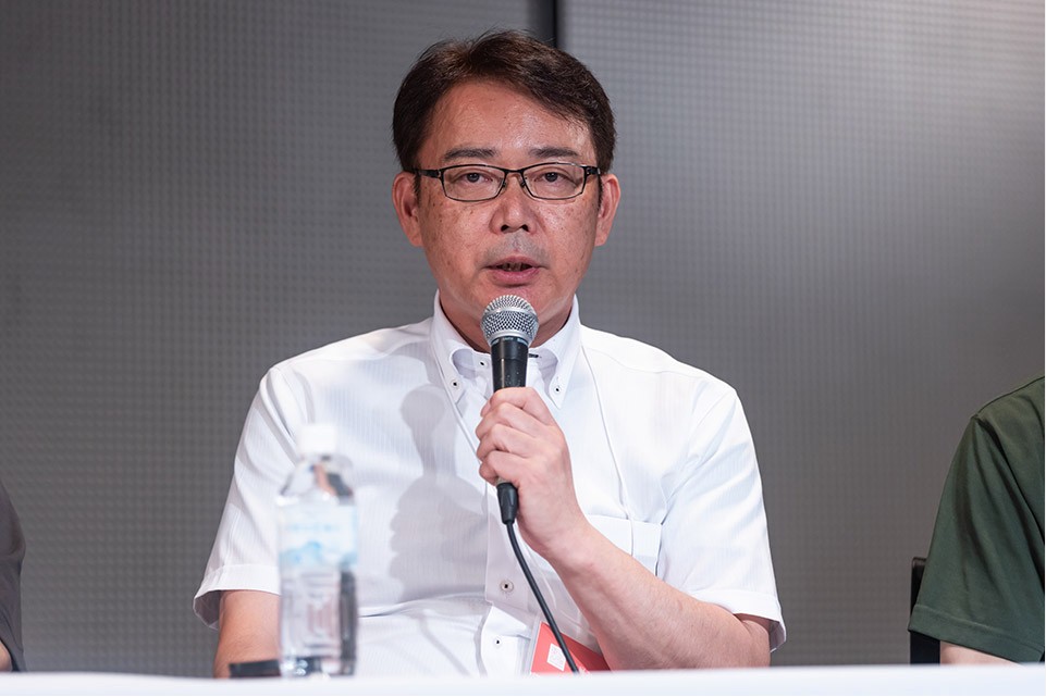 東川町の菊地伸町長・東京カメラ部2023写真展にて・東京カメラ部撮影