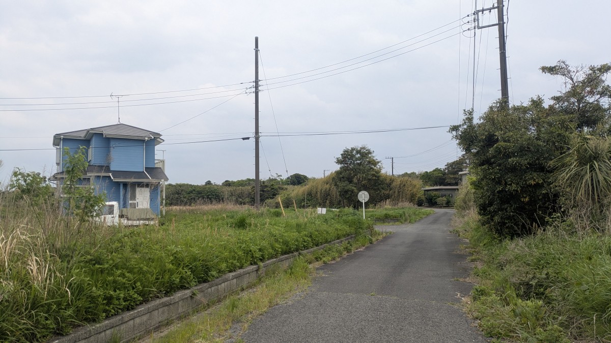 以前暮らしていた横芝光町の分譲地。入り口付近の2戸はともに空き家になっている