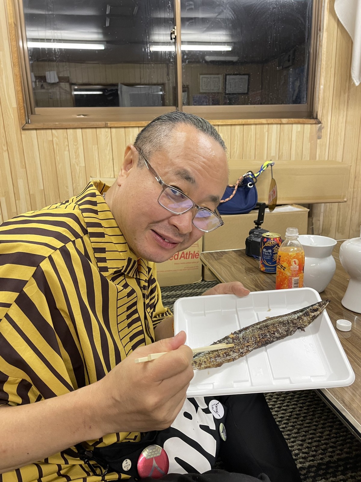 写真は昨年の三吉神社大会後の打ち上げで根室の秋刀魚を食すしているところ。今年も大量に振る舞われたことだろう
