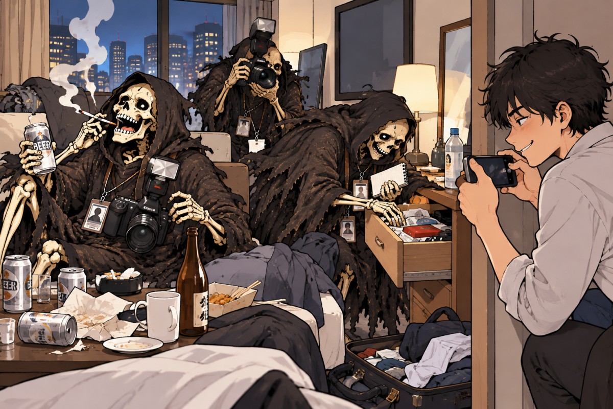 こういうことをやっていたら……？　あ、左のやつの右手が2本なのは死神だからですたぶん